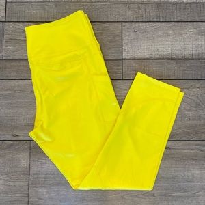 Zyia Neon Yellow Metallic Pocket Light n Tight Hi-Rise 14-16
